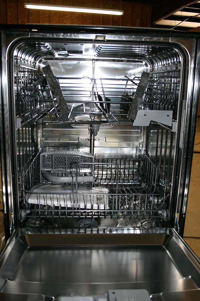 Stainless steel dishwasher interior