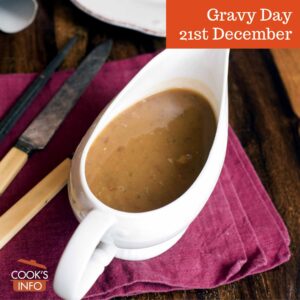Gravy in gravy boat.