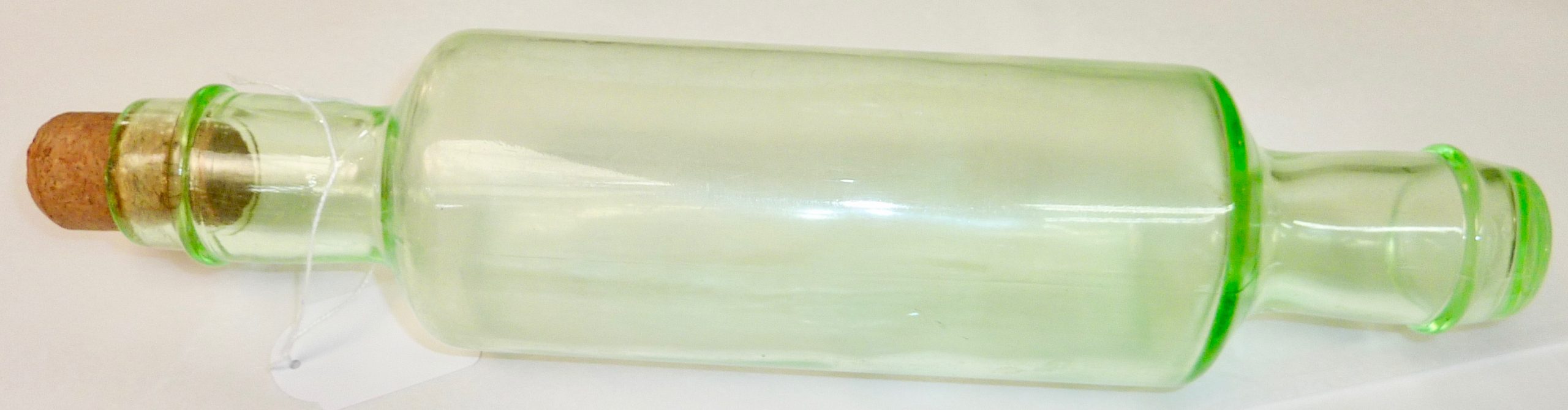 Depression glass rolling pin with cork stopper