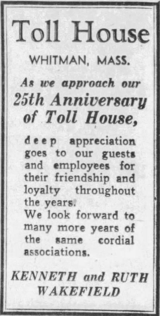 25th Anniversary of Toll House Inn