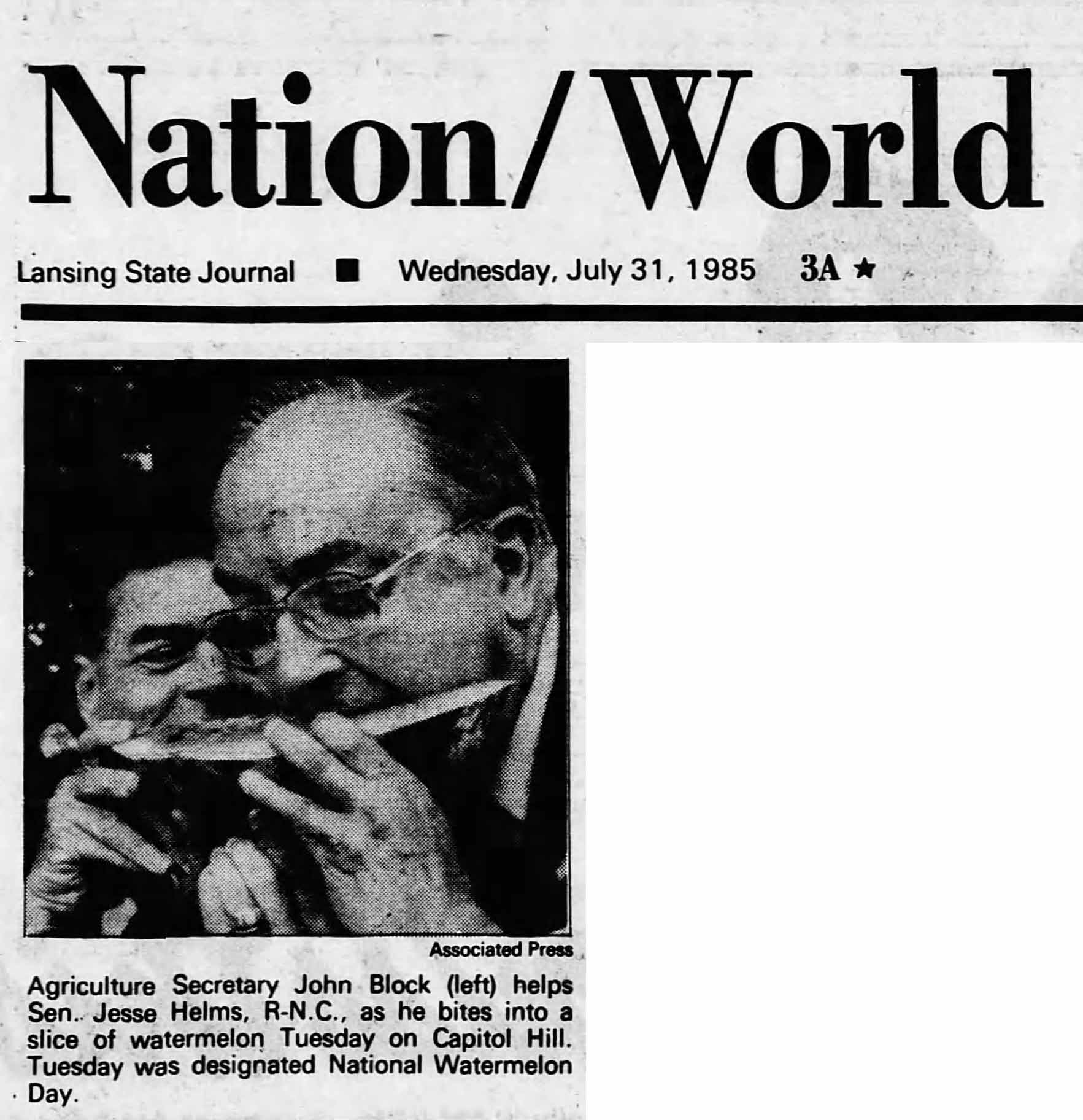 National Watermelon Day 1985