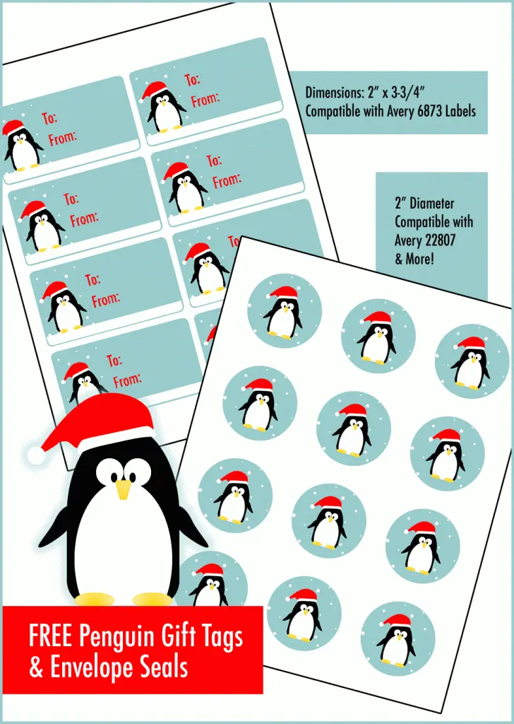 Penguin – Gift Tags & Envelope Seals #soup2nutsblogs