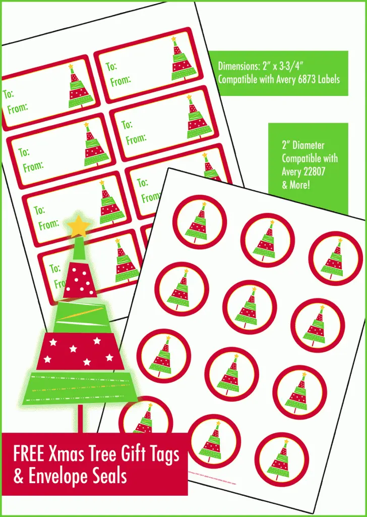 Christmas Tree – Gift Tags & Envelope Seals #soup2nutsblogs