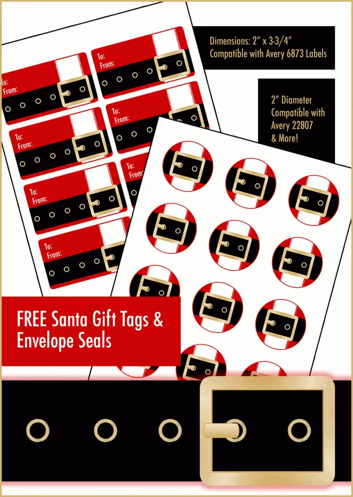 Santa – Gift Tags & Envelope Seals #soup2nutsblogs